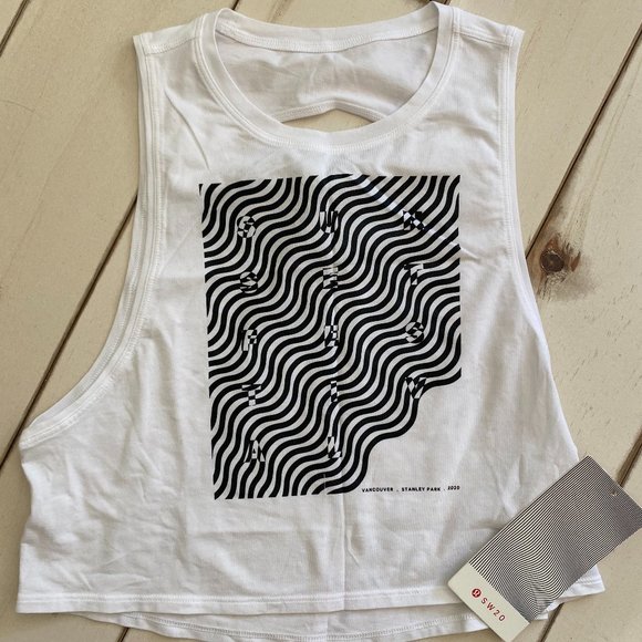 NWT Lululemon Cut Back Crop Tank SeaWheeze *Limited Edition* - Picture 5 of 9